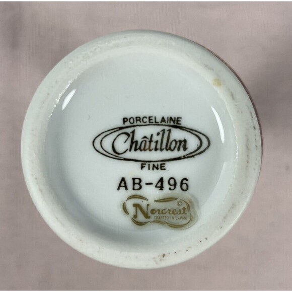 Vintage Norcrest Fine China 40th Anniversary Vase Gold white & Ash Japan 6"T - Picture 5 of 5